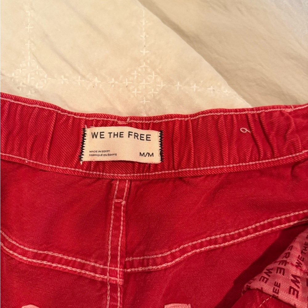 We The Free High Waist Danni Red Shorts - Picture 3 of 6